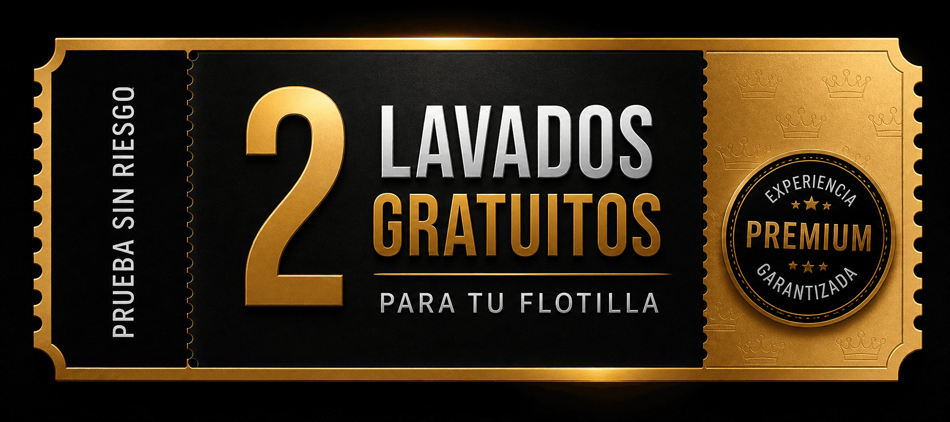 Ticket corporativo de 2 lavados gratuitos para flotilla